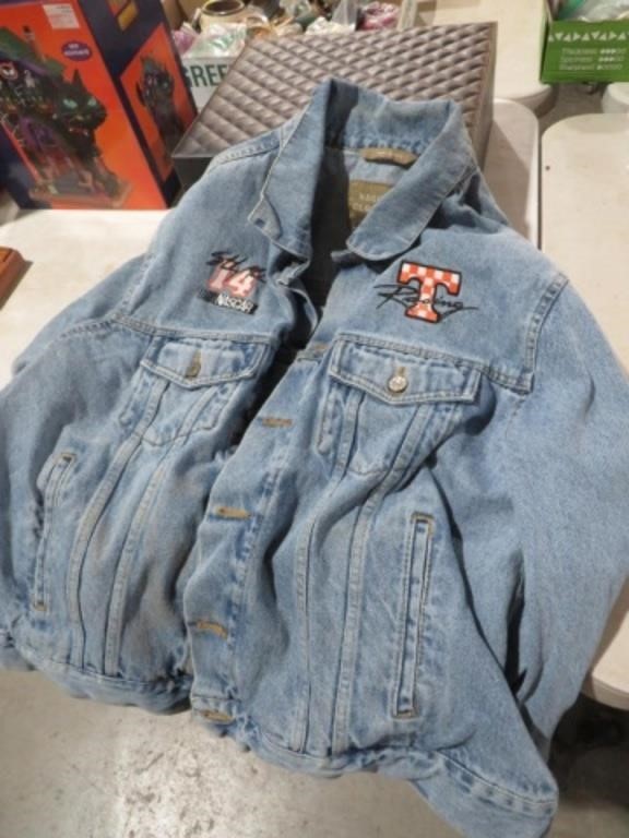 BLUE JEAN NASCAR JACKET SIGNED BY STERLING MARTIN