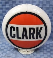 Clark Gas pump globe. 2 - 13.5" lenses, White