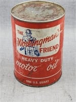 The Workingman's Friend motor oil can