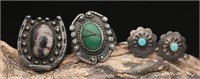 Native American  .925 Rings & Earrings-17.38g