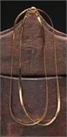 14K Gold Herringbone Necklace - 3.79g