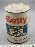 Getty Fortified S-3 Motor Oil 1 qt. Unopened