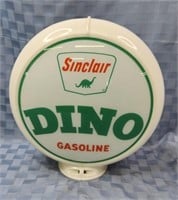 Sinclair Dino Gasoline gas pump globe. 2-13.5"