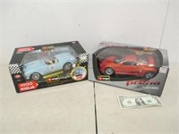 2 BBurago Die-Cast 1/18 Collector Cars in Boxes -