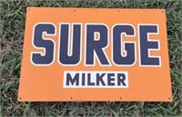 Surge Milker tin tacker sign, 18" wide 12"