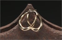 10K Gold Ralph Lauren Hoop Earrings - .49g