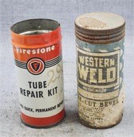 Firestone & Western Weld tube repair tins