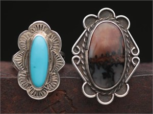 Native American Sterling Silver Rings - 11.37g