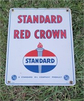 1954 Standard Red Crown pump porcelain plate, 15"