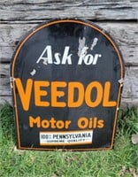 Veedol DSP tombstone sign
28" tall
22" wide