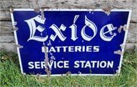 Exide Batteries service station porcelain sign