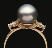 Tahitian Pearl & 14k Gold Ring - 3.03g