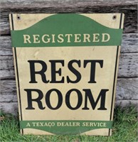 Texaco Rest Room DSS sign, 37.5" x 30"