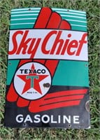 Texaco Sky Chief porcelain gas pump plate