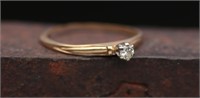 14k Gold Diamond Solitaire Ring - 1.08g
