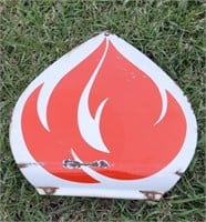 Standard Oil porcelain Flame topper sign