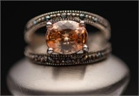 Citrine And Sterling Silver Ring - Size