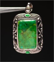 Sterling Silver And Gaspeite Pendant