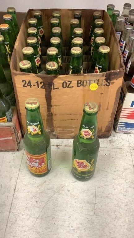 Vintage sun drop glass bottles