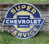 Chevrolet Super Service DSP Sign, 42" round 48"