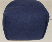 Navy blue fabric ottoman