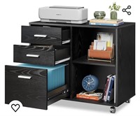 Wood File Cabinet Mobile Lateral 3-Drawer