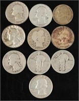 Mixed Silver Quarters (10)