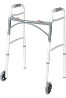 Drive Medical 2-Button Folding Walker with Wheels