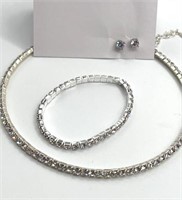 Swarovski Elements choker, Earrings  & bracelet