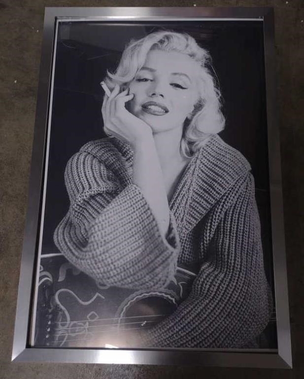24x36 Marilyn Monroe picture framed in silver