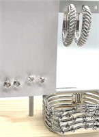 Swarovski Elements Earrings  & cuff bracelet