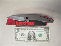 Kershaw Silver w/ Red Accent Folding Knife w/ Box