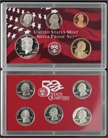 2001 US Mint 10 Coin Silver Proof Set