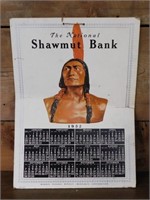 1952 THE NATIONAL SHAWMUT BANK CALENDAR VINTAGE AN