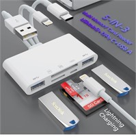 White 5-in-1 SD TF Memory Card Reader