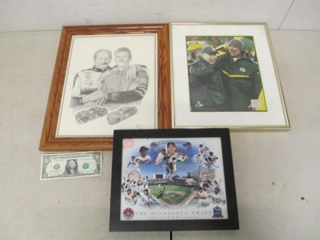 3 Framed Sports Pictures - Green Bay Packers