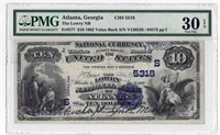 1882 $10 Atlanta National Lowry Bank PMG VF30 EPQ