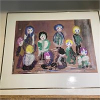 "Pre School" in Gold Metal Frame with Glass