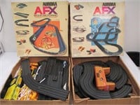 2 Aurora AFX Slot Car Race Tracks w/ Accessories