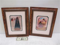 2 Framed Native American Indian Prints by The