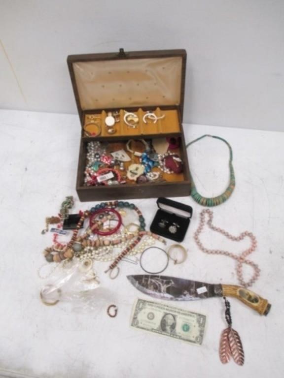 Lot of Assorted Jewelry w/ Knife & More