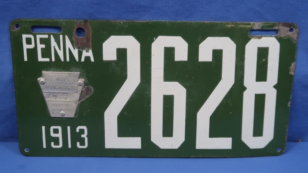 1913 Penna License Plate