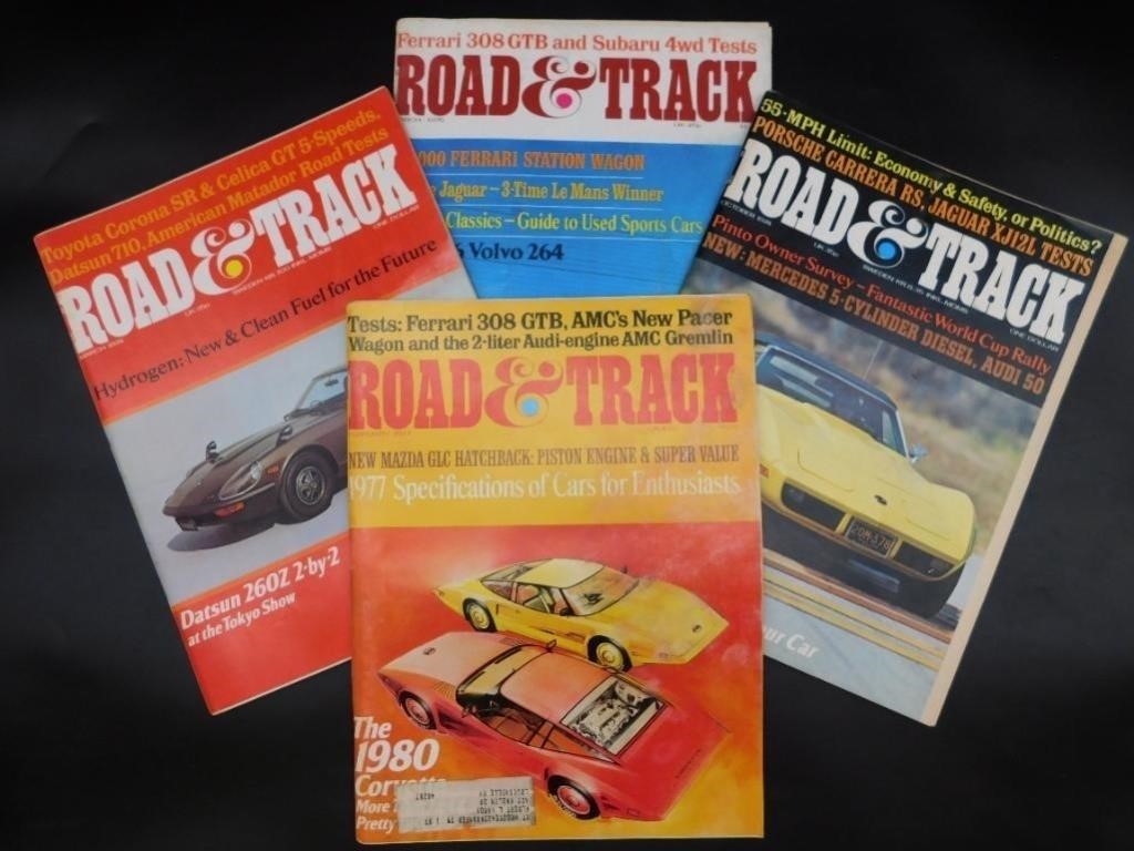 ROAD AND TRACK MAGAZINES SET OF 4 VINTAGE ANTIQUE