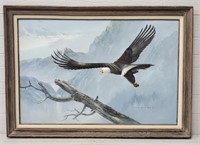Framed Eagle Canvas by MF Elliott