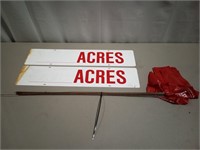 Marker Flags & # Acres Metal Signs
