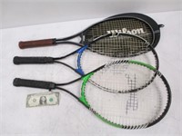 3 Tennis Rackets - As Shown