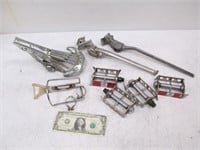 Lot of Vintage Bicycle Parts - Pedals, Kick Stands
