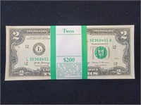 100 - $2 Federal Reserve Notes Sequential #s