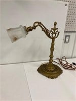 Crown brass desk lamp. Cord needs repair