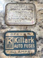 Vintage Vaporole aromatic ammonia & auto fuses tin